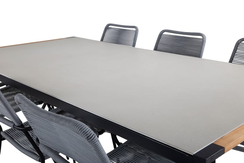 Texas Matgrupp Utomhus 200cm + 6 Lindos Karmstolar - Vit - Utemöbler - Utegrupp - Matgrupper utomhus