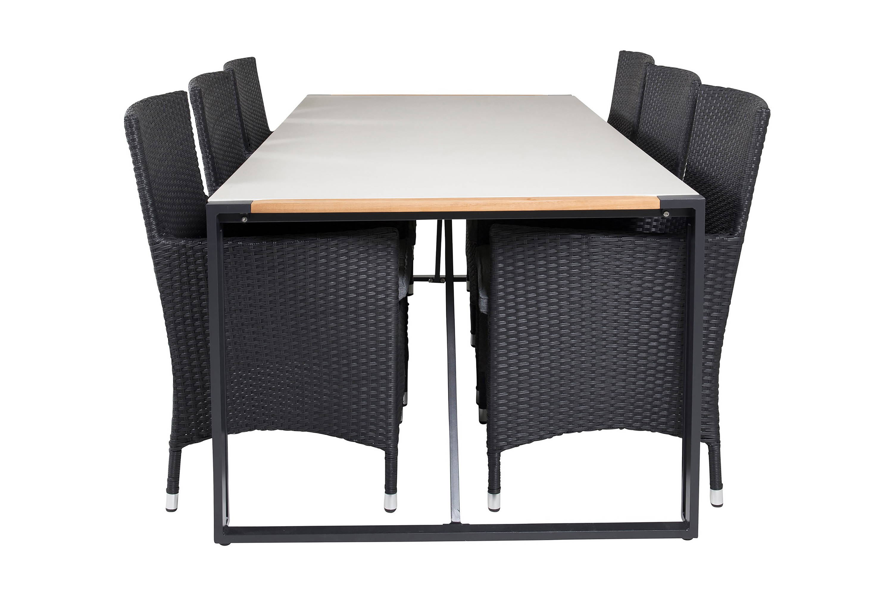 texas matgrupp utomhus 200cm + 6 malin karmstolar - natur