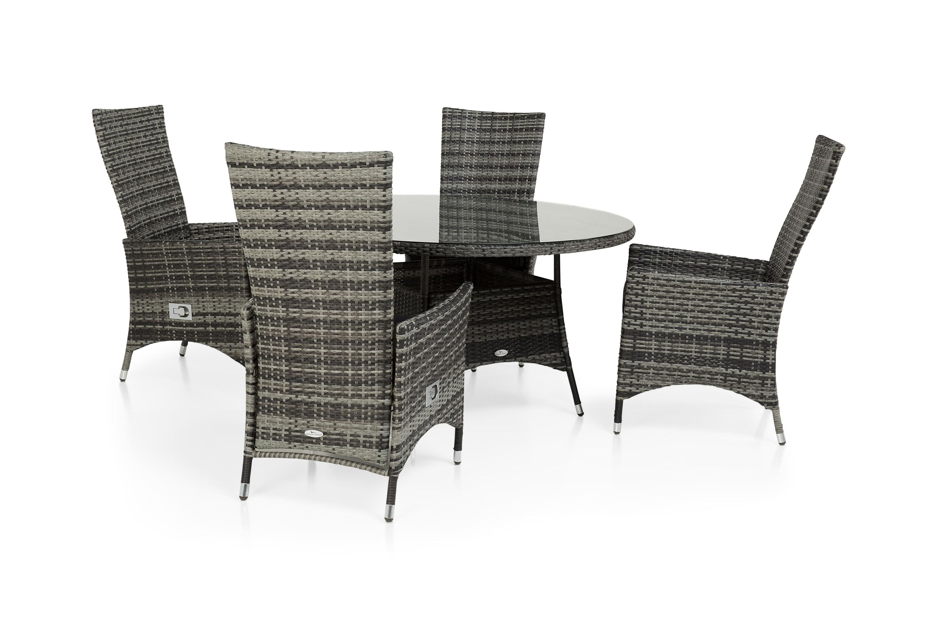 thor bord 140 + 4 jennie fåtölj ställbar grå -