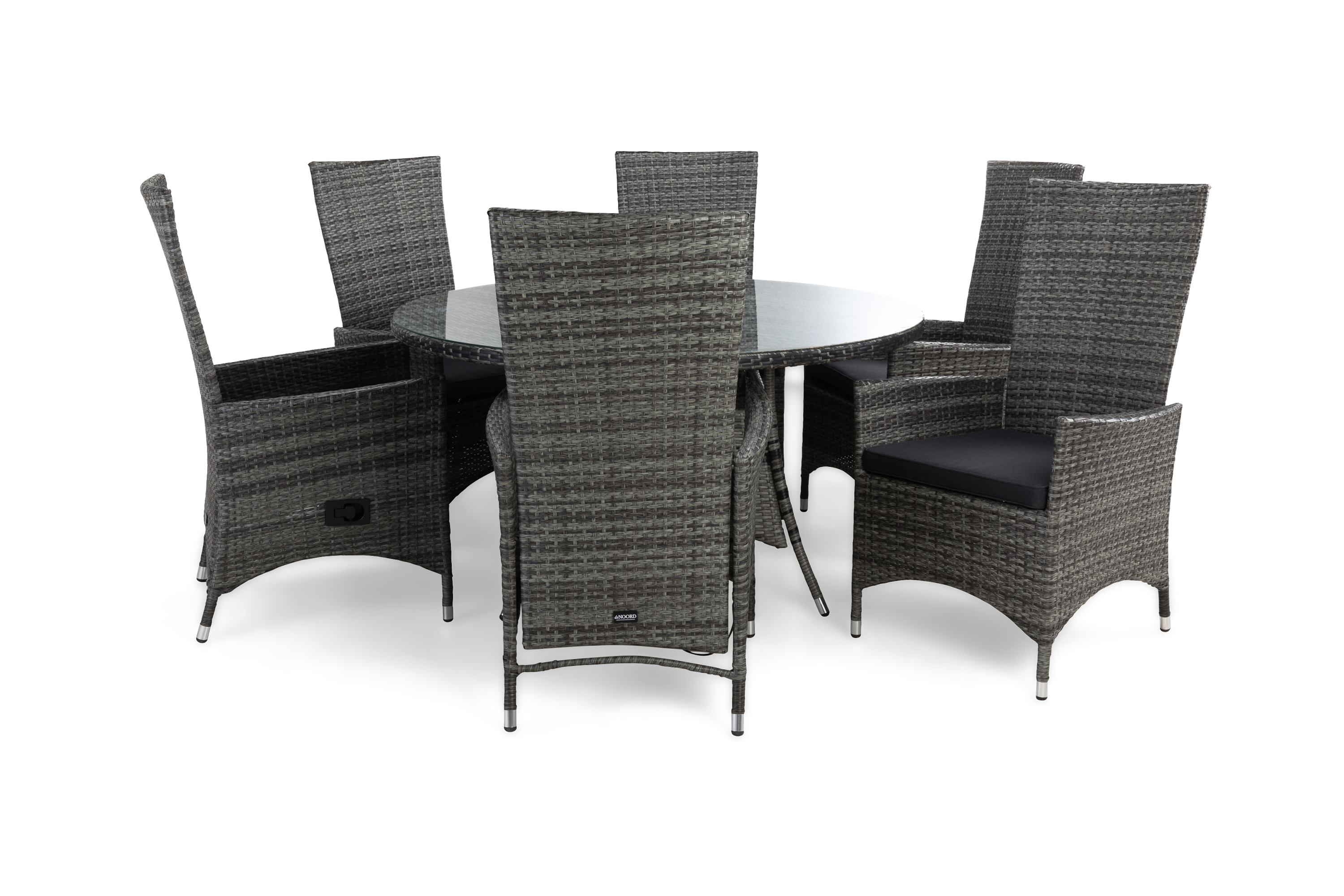 thor bord 140 + 6 jennie fåtölj grå + dyna grå -