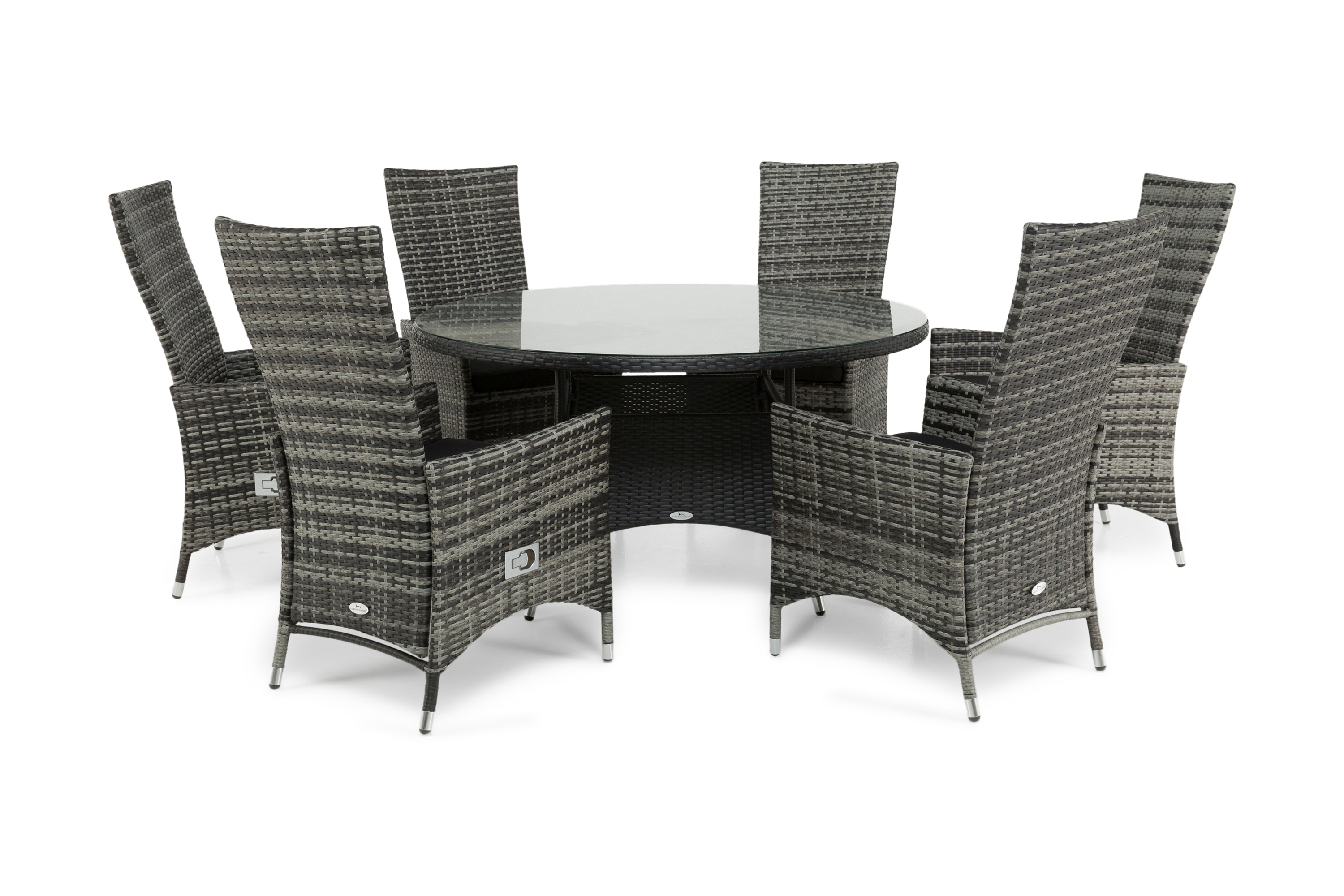 thor bord 140 svart + 6 jennie fåtölj grå -