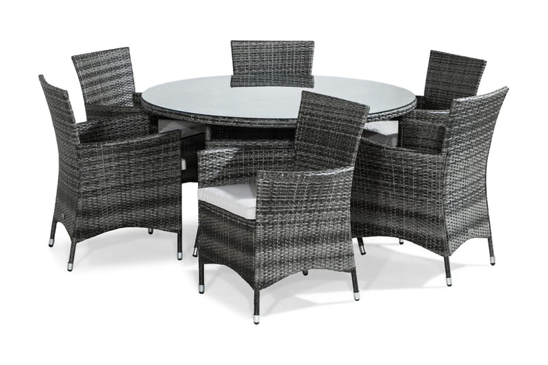 Thor Matgrupp 140 cm Rund inkl 6 Fåtöljer