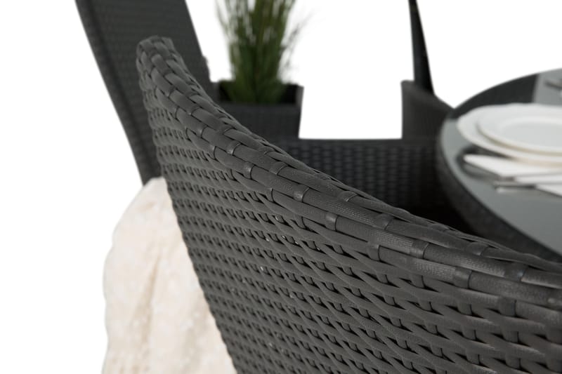 Thor Matgrupp Ø140 + 6 Jenny Ställbar Fåtölj - Svart - Utemöbler - Utegrupp - Matgrupper utomhus