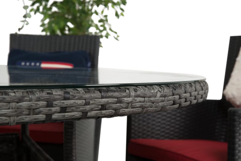 Thor Matgrupp Ø140 + 6 Thor Fåtölj - Grå/Svart - Utemöbler - Utegrupp - Matgrupper utomhus