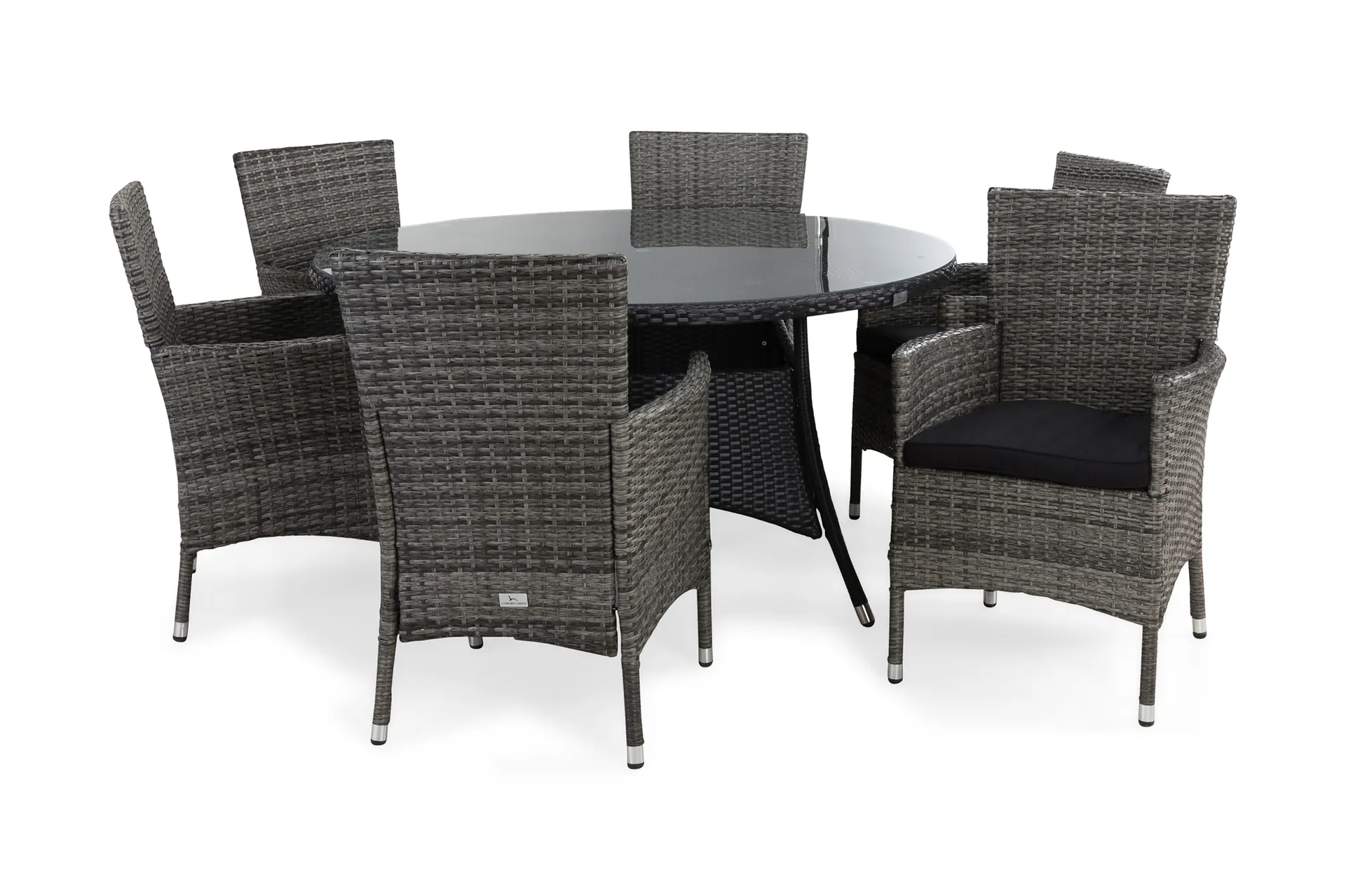 Thor Matgrupp &Oslash;140 + 6 Thor F&aring;t&ouml;lj m Dyna - Svart/Gr&aring;/Svart