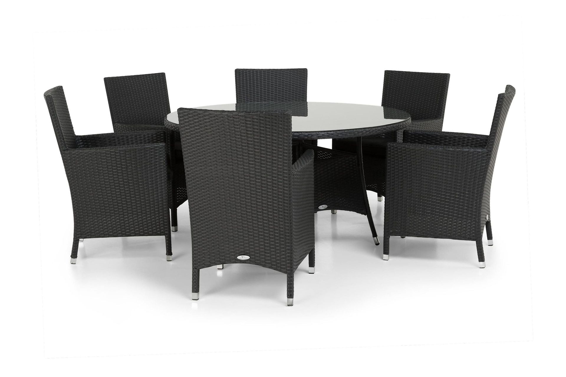 thor matgrupp ø140 + 6 thor fåtölj - svart