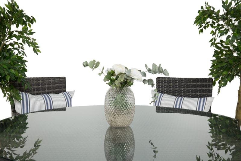 Thor Matgrupp Ø140 + 6 Thor Fåtölj - Svart/Grå - Utemöbler - Utegrupp - Matgrupper utomhus