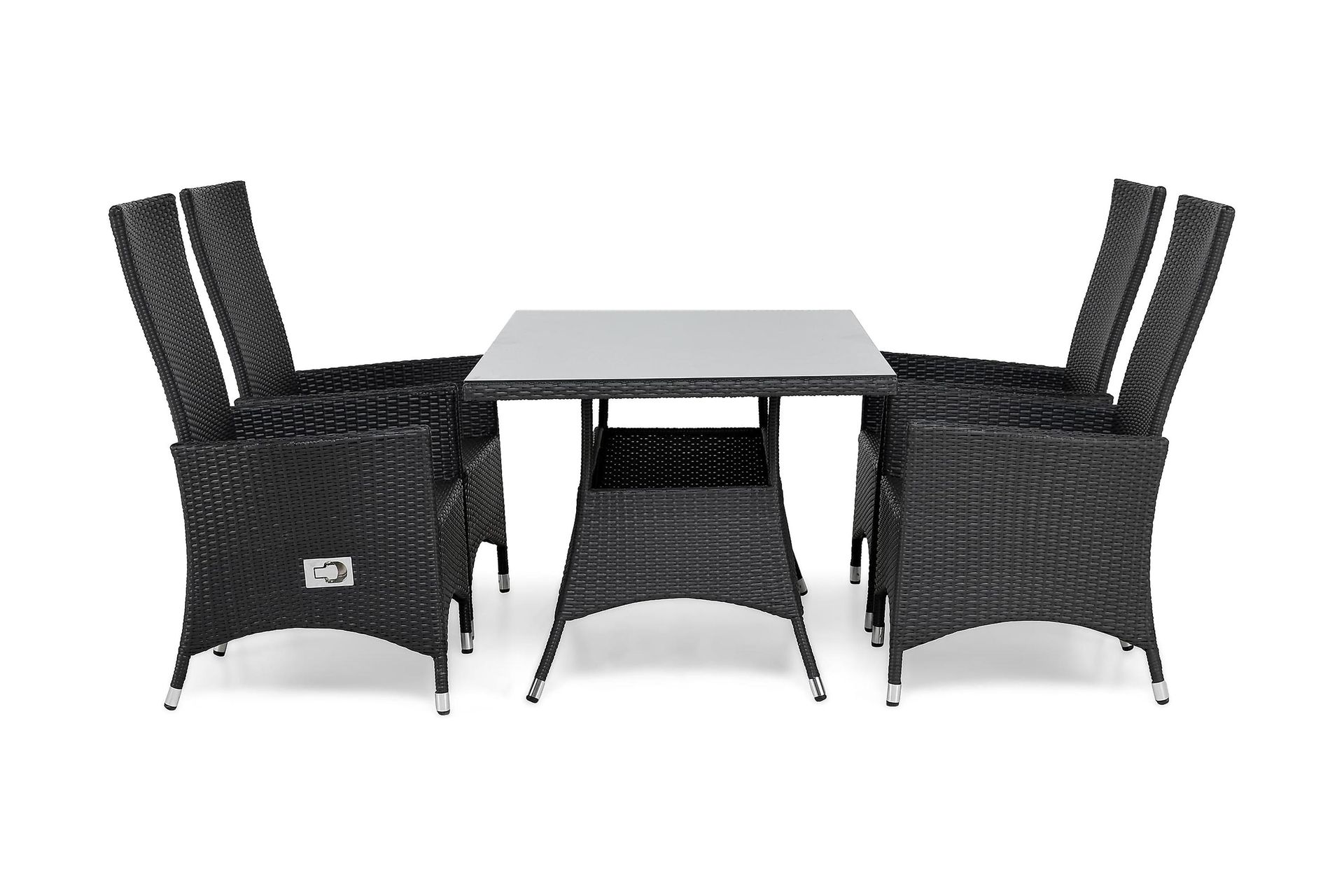 thor matgrupp utomhus 140 + 4 jenny ställbar fåtölj - svart/svart