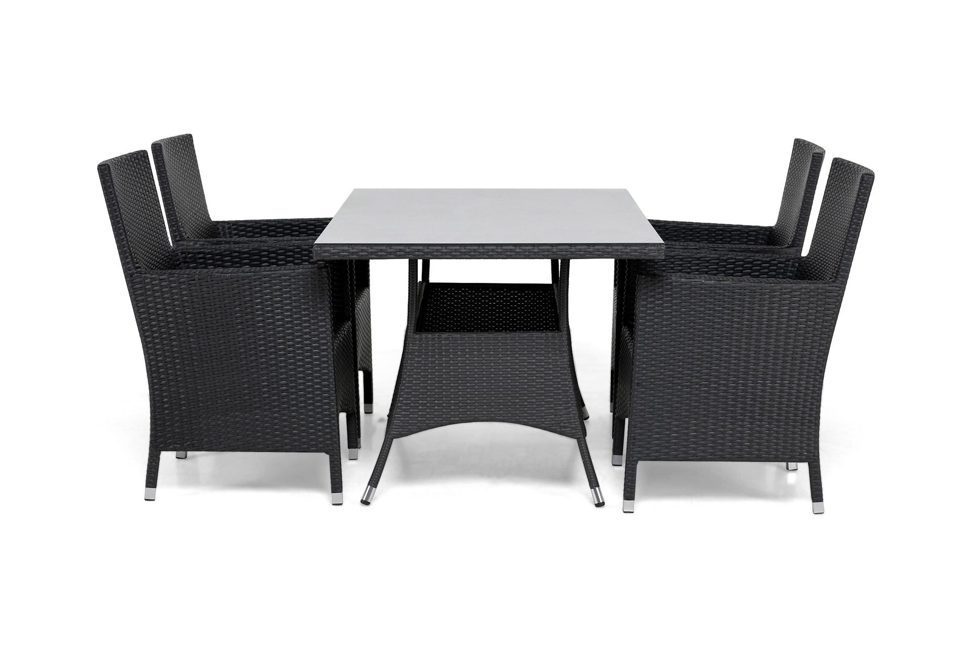 thor matgrupp utomhus 140 + 4 thor fåtölj - svart/svart