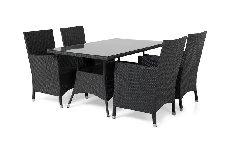 Thor Matgrupp Utomhus 140 + 4 Thor Fåtölj - Svart/Svart - Utemöbler - Utegrupp - Matgrupper utomhus