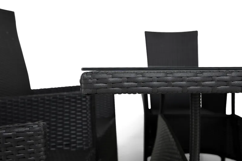 Thor Matgrupp Utomhus 140 + 6 Jenny Ställbar Fåtölj - Svart/Svart - Utemöbler - Utegrupp - Matgrupper utomhus