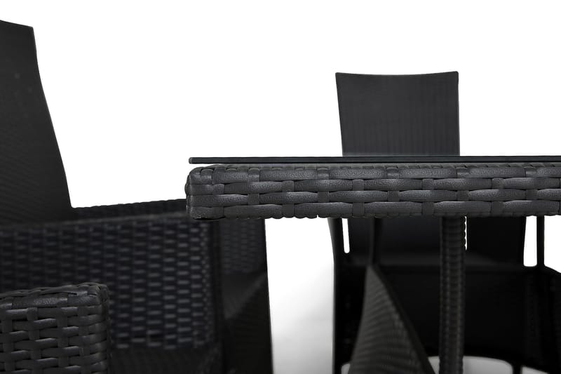 Thor Matgrupp Utomhus 140 + 6 Jenny Ställbar Fåtölj - Svart/Svart - Utemöbler - Utegrupp - Matgrupper utomhus