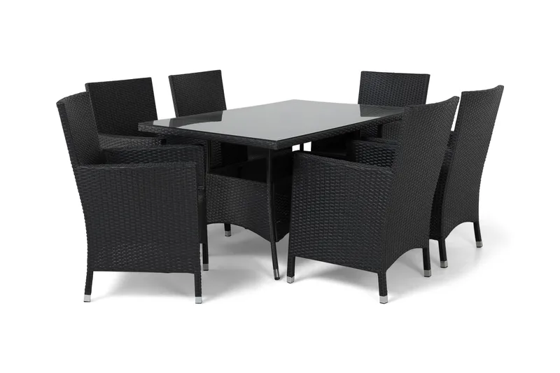 Thor Matgrupp Utomhus 140 + 6 Thor Fåtölj - Svart - Utemöbler - Utegrupp - Matgrupper utomhus