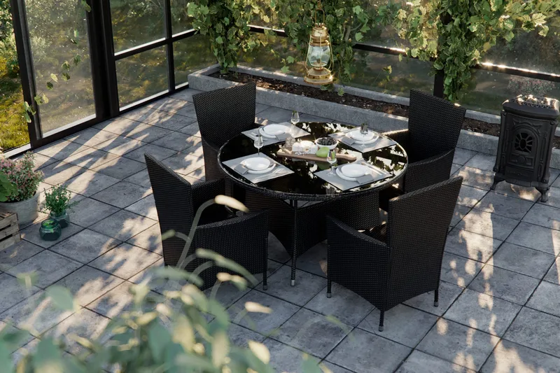 Thor Matgrupp Utomhus 140 + 6 Thor Fåtölj - Svart - Utemöbler - Utegrupp - Matgrupper utomhus