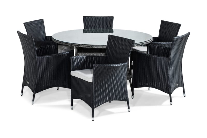 Thor Matgrupp Utomhus 140 cm Rund inkl 6 Fåtöljer