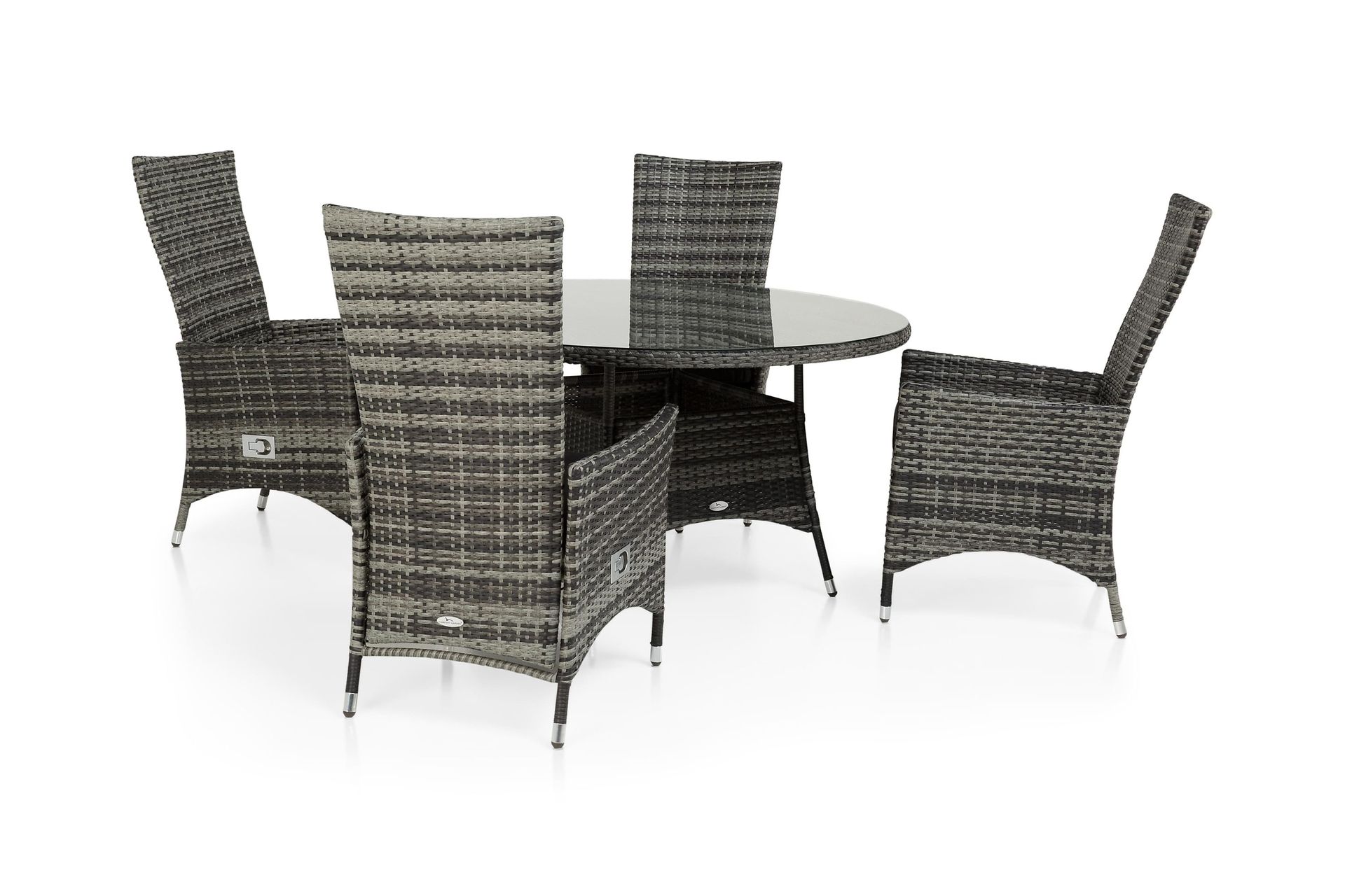 thor matgrupp utomhus ø140 + 4 jenny ställbar fåtölj - grå