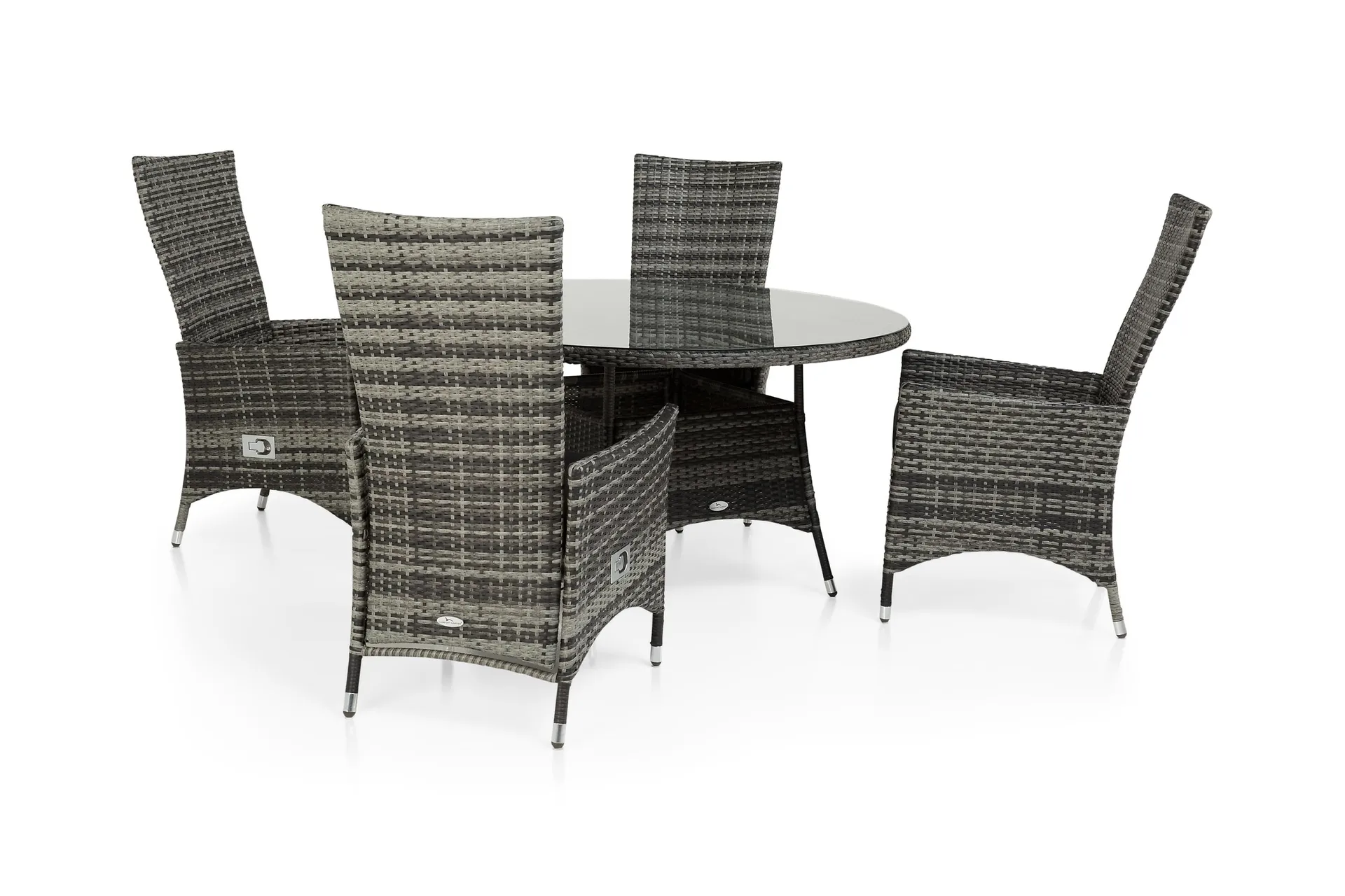 Thor Matgrupp Utomhus &Oslash;140 + 4 Jenny St&auml;llbar F&aring;t&ouml;lj - Gr&aring;