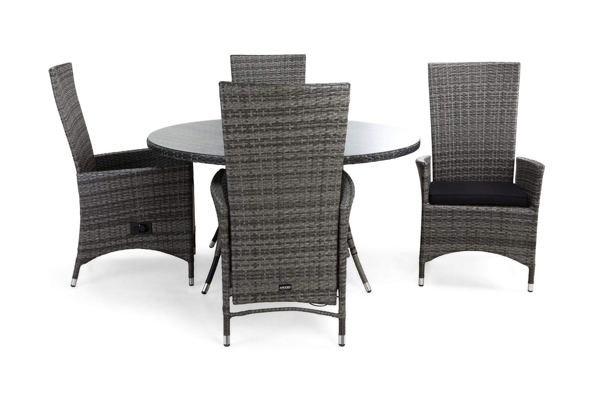 Thor Matgrupp Utomhus &Oslash;140 + 4 Jenny St&auml;llbar F&aring;t&ouml;lj m Dyna - Gr&aring;/Gr&aring;/Svart