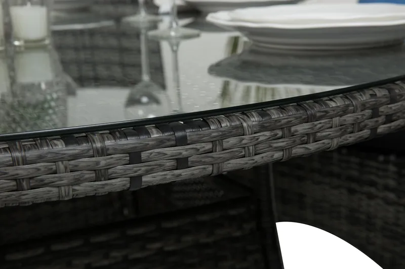 Thor Matgrupp Utomhus Ø140 + 6 Jenny Ställbar Fåtölj - Grå - Utemöbler - Utegrupp - Matgrupper utomhus