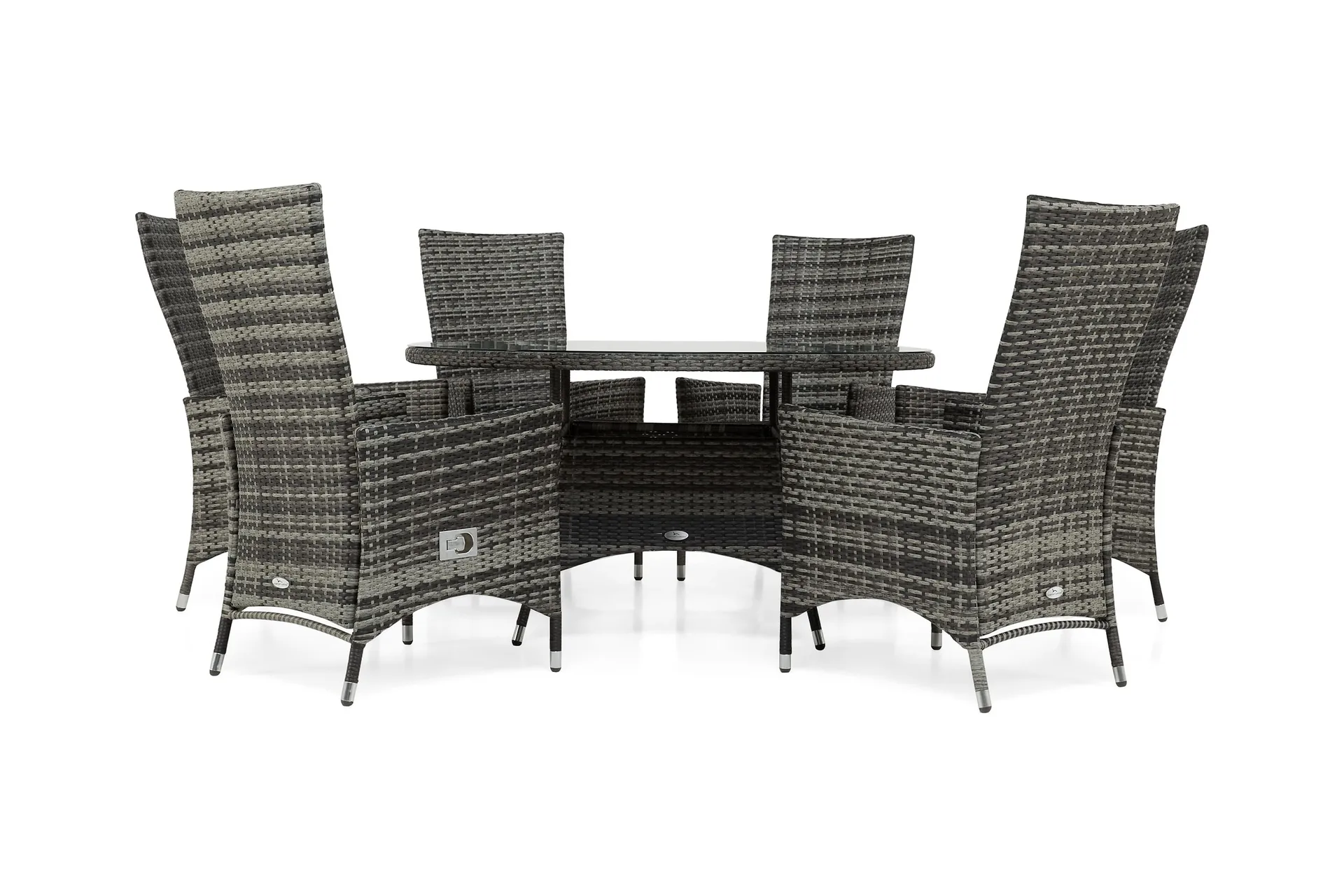 Thor Matgrupp Utomhus &Oslash;140 + 6 Jenny St&auml;llbar F&aring;t&ouml;lj - Gr&aring;