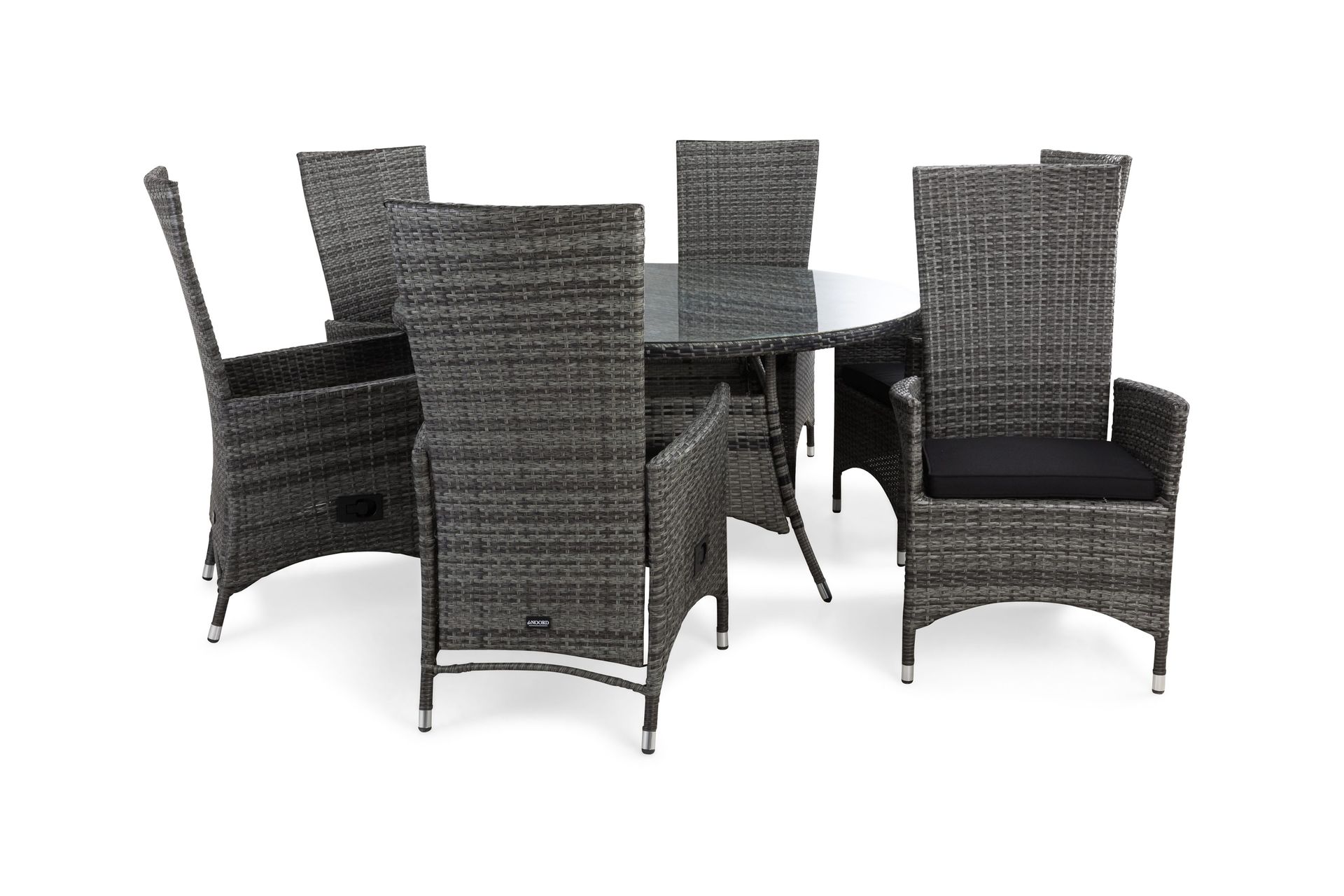 Thor Matgrupp Utomhus &Oslash;140 + 6 Jenny St&auml;llbar F&aring;t&ouml;lj m Dyna - Gr&aring;/Gr&aring;/Svart