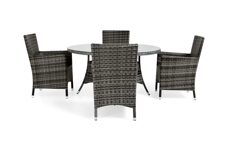 Thor Matgrupp Utomhus Ø140+4 Thor Stolar - Grå/Grå - Utemöbler - Utegrupp - Matgrupper utomhus