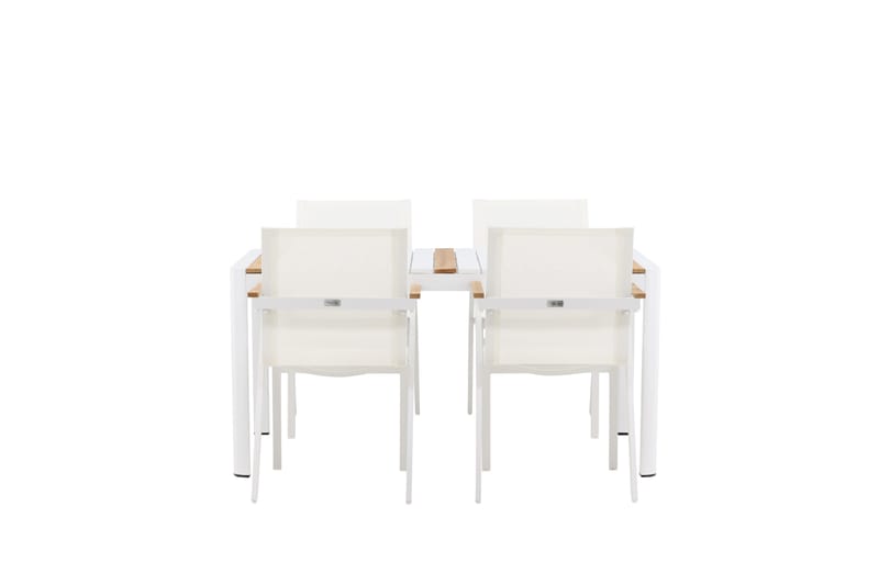 Togo Matgrupp Utomhus 150 cm + 4 st Mexico Karmstolar - Vit - Utemöbler - Utegrupp - Matgrupper utomhus