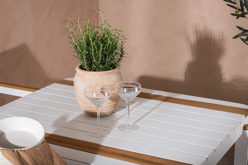 Togo Matgrupp Utomhus 150 cm + 4 st Mexico Karmstolar - Vit - Utemöbler - Utegrupp - Matgrupper utomhus