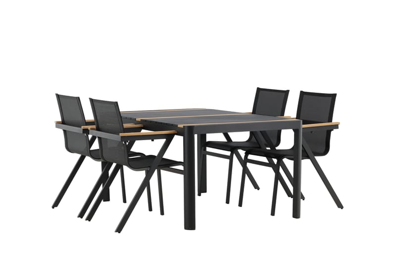 Togo Matgrupp Utomhus 150x100 cm +04 Mexico Stol - Svart/Brun - Utemöbler - Utegrupp - Matgrupper utomhus