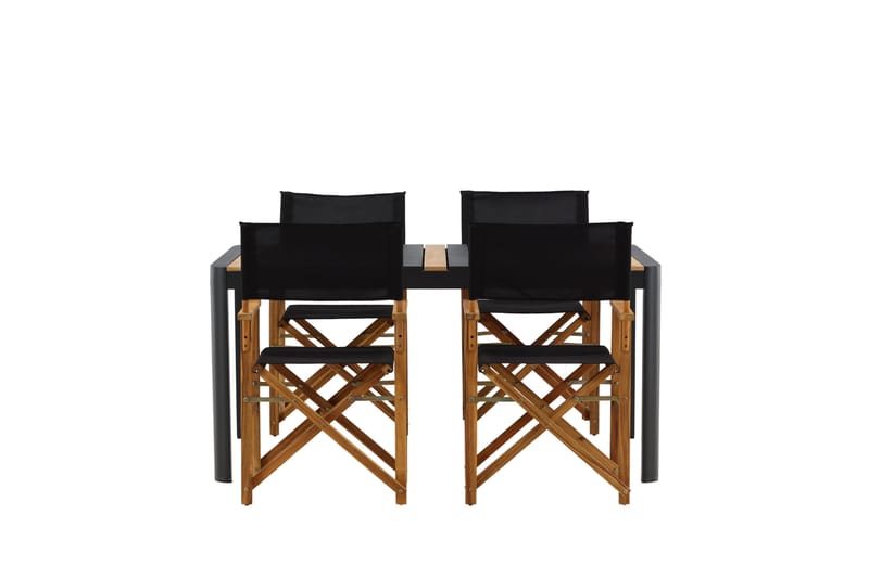 Togo Matgrupp Utomhus 150x100 cm + 4 Marion Stol - Svart/Brun - Utemöbler - Utegrupp - Matgrupper utomhus