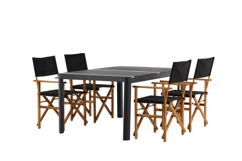 Togo Matgrupp Utomhus 150x100 cm + 4 Marion Stol - Svart/Brun - Utemöbler - Utegrupp - Matgrupper utomhus