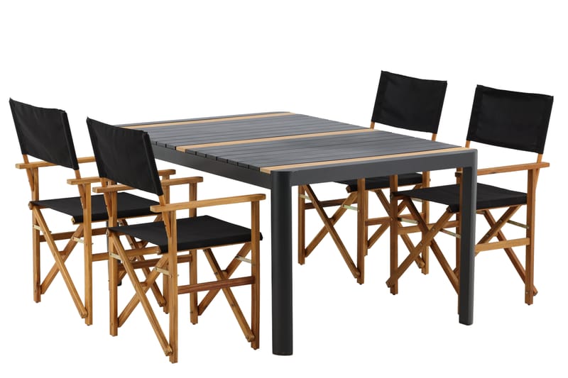 Togo Matgrupp Utomhus 150x100 cm + 4 Marion Stol - Svart/Brun - Utemöbler - Utegrupp - Matgrupper utomhus