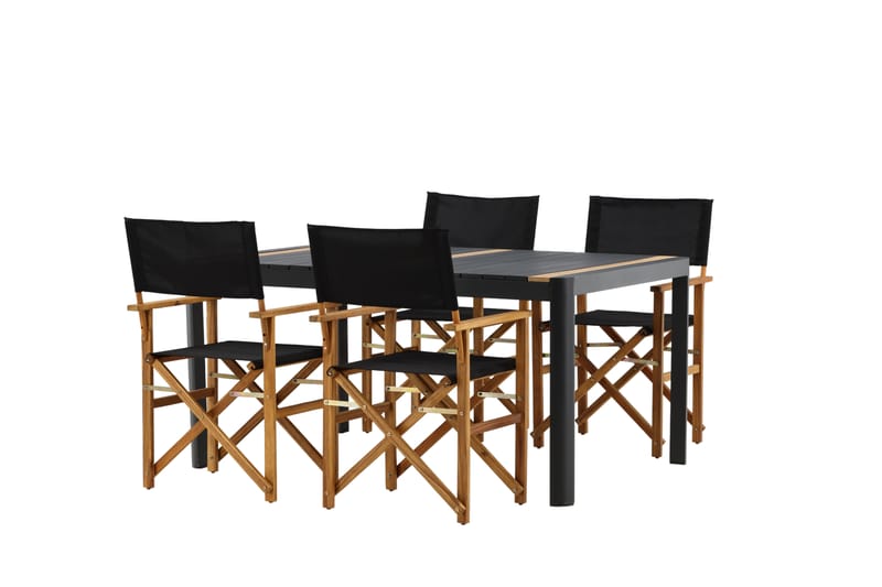 Togo Matgrupp Utomhus 150x100 cm + 4 Marion Stol - Svart/Brun - Utemöbler - Utegrupp - Matgrupper utomhus