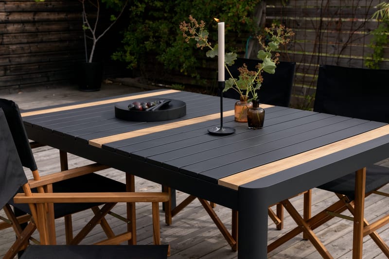 Togo Matgrupp Utomhus 150x100 cm + 4 Marion Stol - Svart/Brun - Utemöbler - Utegrupp - Matgrupper utomhus