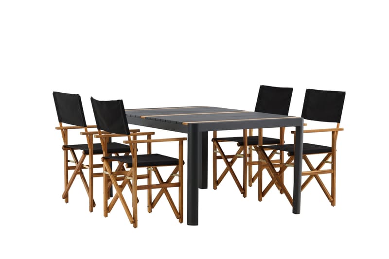 Togo Matgrupp Utomhus 150x100 cm + 4 Marion Stol - Svart/Brun - Utemöbler - Utegrupp - Matgrupper utomhus