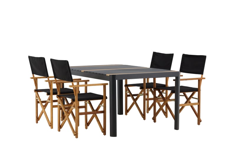 Togo Matgrupp Utomhus 150x100 cm + 4 Marion Stol - Svart/Brun - Utemöbler - Utegrupp - Matgrupper utomhus