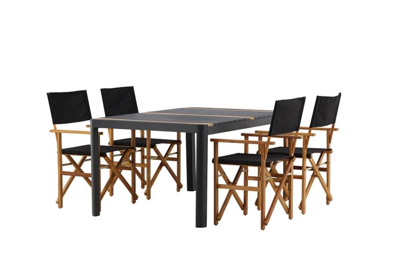 Togo Matgrupp Utomhus 150x100 cm + 4 Marion Stol - Svart/Brun - Utemöbler - Utegrupp - Matgrupper utomhus