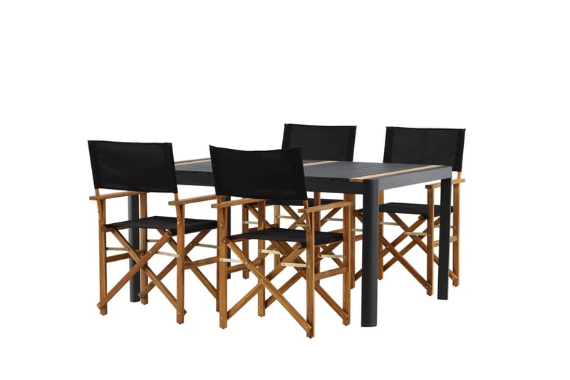 Togo Matgrupp Utomhus 150x100 cm + 4 Marion Stol - Svart/Brun - Utemöbler - Utegrupp - Matgrupper utomhus