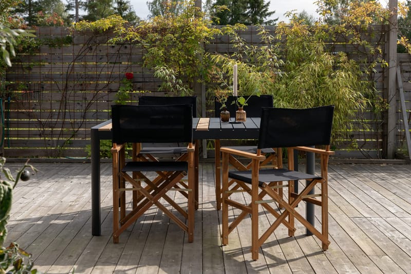 Togo Matgrupp Utomhus 150x100 cm + 4 Marion Stol - Svart/Brun - Utemöbler - Utegrupp - Matgrupper utomhus