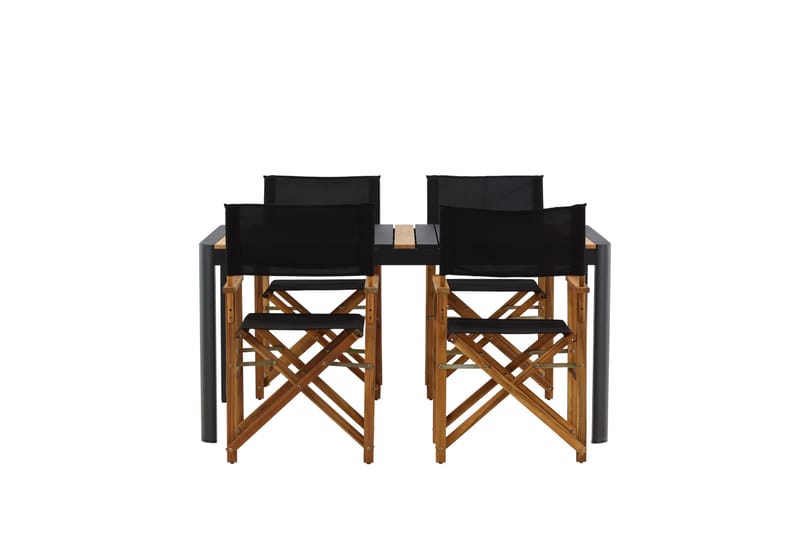 Togo Matgrupp Utomhus 150x100 cm + 4 Marion Stol - Svart/Brun - Utemöbler - Utegrupp - Matgrupper utomhus