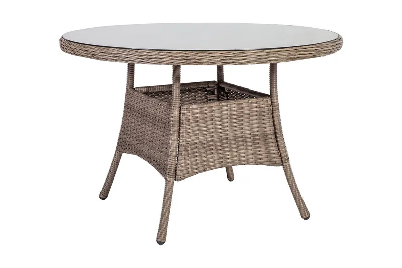 Toscana Matgrupp Utomhus 110 cm inkl 4 Utefåtöljer - Brun - Utemöbler - Utegrupp - Matgrupper utomhus