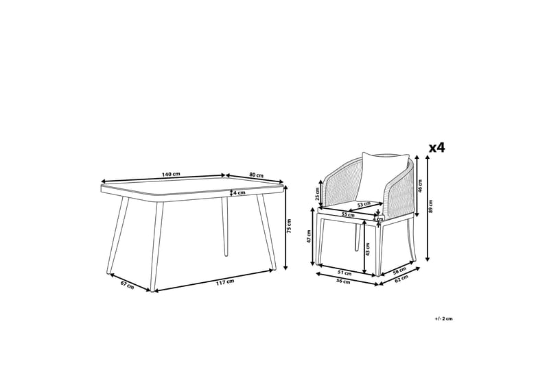 Trädgårdsmöbelset aluminium grå LIPARI - Grå - Utemöbler - Utegrupp - Matgrupper utomhus