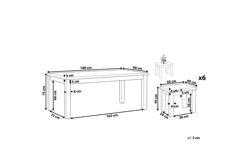 Trädgårdsmöbelset av Utebord och 6 Utestolar grå OSTUNI - Grå - Utemöbler - Utegrupp - Matgrupper utomhus