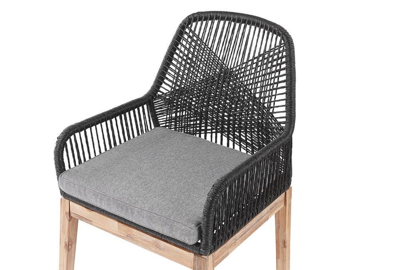 Trädgårdsset av bord och 4 stolar svart/grå OLBIA - Grå - Matgrupper utomhus