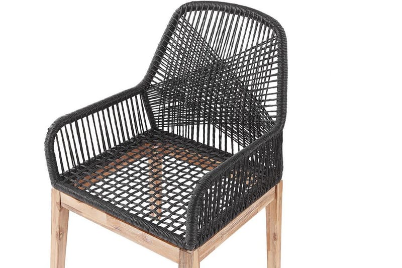 Trädgårdsset av runt Utebord och 4 Utestolar OLBIA - Grå - Utemöbler - Utegrupp - Matgrupper utomhus