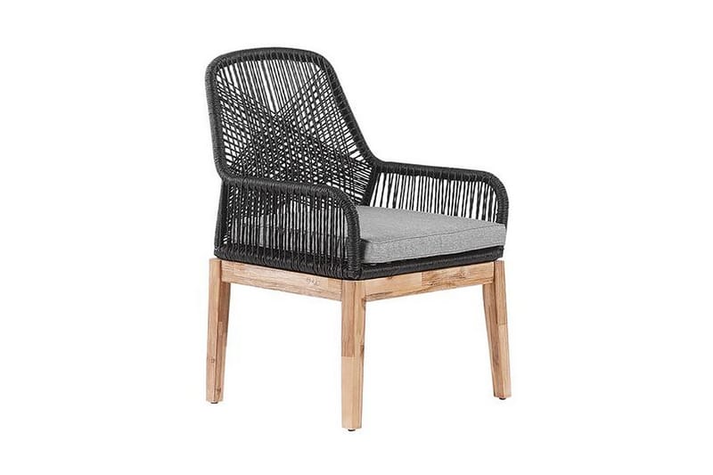 Trädgårdsset av runt Utebord och 4 Utestolar OLBIA - Grå - Utemöbler - Utegrupp - Matgrupper utomhus