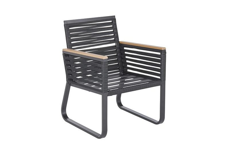 Trädgårdsset av Utebord och 4 Utestolar CANETTO - Svart - Utemöbler - Utegrupp - Matgrupper utomhus