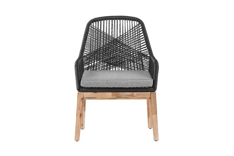 Trädgårdsset av Utebord och 4 Utestolar svart/grå OLBIA - Grå - Utemöbler - Utegrupp - Matgrupper utomhus