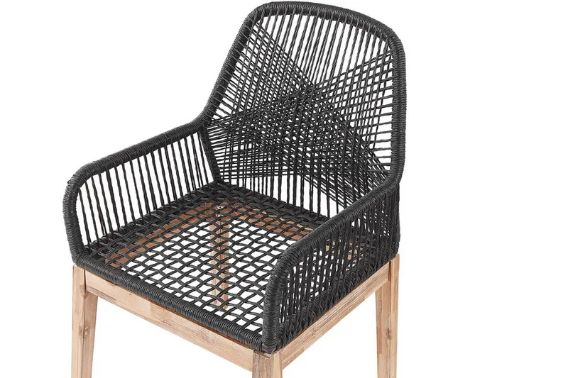 Trädgårdsset av Utebord och 4 Utestolar svart/grå OLBIA - Grå - Utemöbler - Utegrupp - Matgrupper utomhus