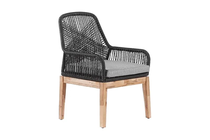 Trädgårdsset av Utebord och 4 Utestolar svart/grå OLBIA - Grå - Utemöbler - Utegrupp - Matgrupper utomhus